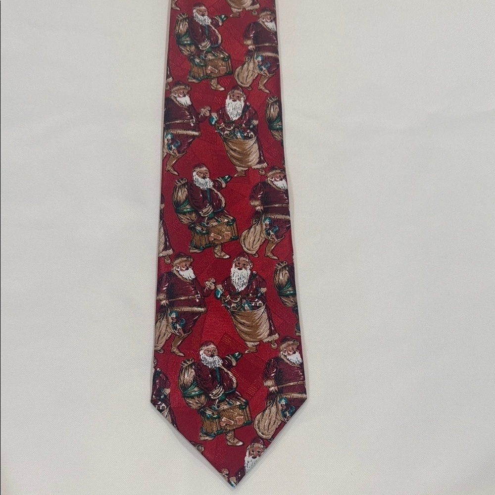 Festive Red Santa Tie-vintage Santa